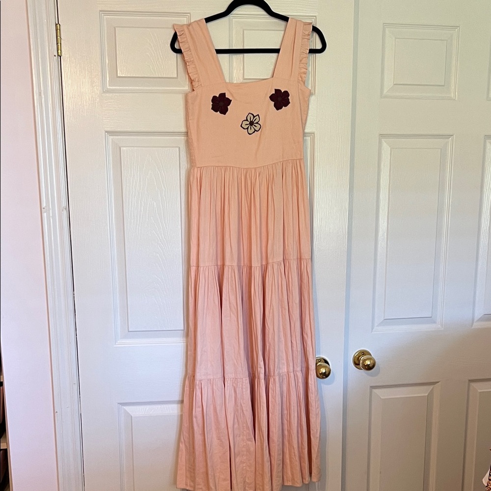 Pink Floral Embellished Maxi Dress